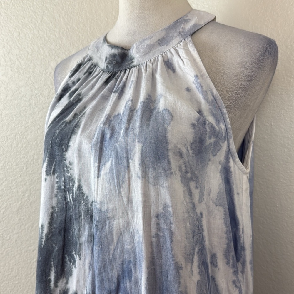 THML Tie Dye Midi Dress With Halter Neck In Blue Size Medium NWT - Picture 8 of 10